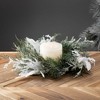 18"H Sullivans Frosted Snow Pine Christmas Mini Wreath, Green - 3 of 3