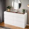 Hommoo 55" 6 Drawer Dresser with Glass Top White - 4 of 4