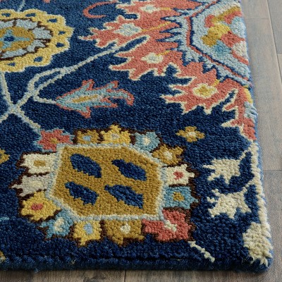 Roslyn Navy and Multi Hand-Tufted Wool 5' x 8' Area Rug