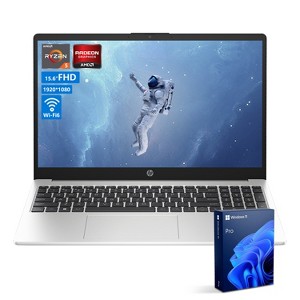 HP Essential 255 G10 15.6" FHD Laptop, Ryzen 5 7530U, Radeon Graphics, 16GB DDR4, 1TB SSD, Wi-Fi 6, Windows 11 Pro, Silver - 1 of 4