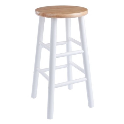 Winsome Huxton Natural & White Solid Wood Counter Stools, Set of 2
