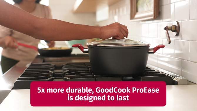 GoodCook ProEase Nonstick 11&#34; Jumbo Cooker Deep Saute Pan Red, 2 of 13, play video