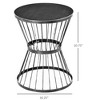 MOEPISY 16 in Steel Patio Side Table, Garden End Table with Hourglass Design - 2 of 4
