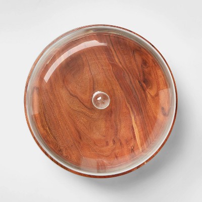 Round Glass & Wood Dessert Stand - Threshold&#8482;_1