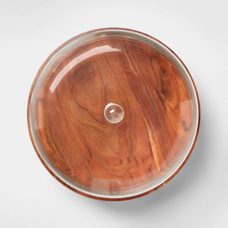 Round Glass & Wood Dessert Stand - Threshold&#8482;, 4 of 8