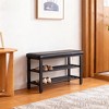 Gulches 19 in H x 31 in W Black 3 Tier Metal Mesh PU Cushion Freestanding Shoe Storage Cabinet - 4 of 4