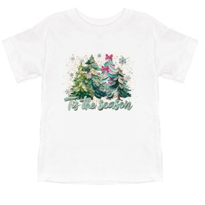 Tis The Season Painted Trees - Toddler Short Sleeve Graphic T-Shirt - 1 of 4