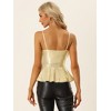 INSPIRE CHIC Women's Spaghetti Strap V Neck Sparkle Ruffles Peplum Camisoles - 3 of 4