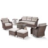 Buenhomino Patio Furniture Set 7 Piece Brown Wicker Outdoor Furniture Patio Sectional Sofa Couch PE Rattan Conversation Sets with Fire Pit Table - 2 of 4