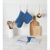 Design Imports  Windowpane Terry Dishcloth Set 6 Piece, 12X12", Blueberry - 2 of 4