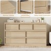 CuisinSmart 6/7/8 Drawer Dresser for Bedroom, Natural Double Dresser Organizer with Concave Handles, Modern Chest of Drawers - 4 of 4