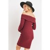 Hello Miz Women's Ribbed Off Shoulder Long Sleeve Bodycon Maternity Dress - 2 of 4