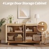 Modern Fluted Accent Credenza with Doors & Adjustable Shelves,  Wood Coffee Bar Console Table for Living Room, Dining Room, - 3 of 4