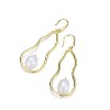 Guili Stylish Sterling Silver Gold Plated Earrings with elongated dangling Freshwater Pearls, providing a unique and elegant design. - 2 of 3