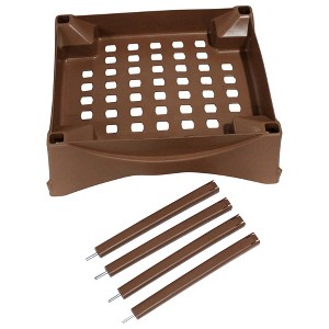 Emsco 9pc Patio Pickers Stand Accessory Kit Includes Legs and Casters Outdoor Planter Stands and Holders Brown 24"x9"x20" - 1 of 4