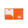 JAM Paper Heavy Duty Plastic Two-Pocket School Folders Orange 108/Pack 383HORB - 3 of 4