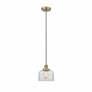 Bell - 1 Light Cord Hung Mini Pendant In Modern Style-9.5 Inches Tall and 8 Inches Wide - 1 of 1