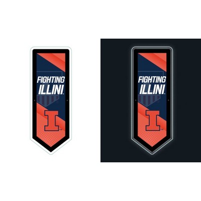 Evergreen Ultra-Thin Glazelight LED Wall Decor, Pennant, University of Illinois- 9 x 23 Inches Made In USA