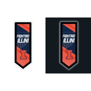 Evergreen Ultra-Thin Glazelight LED Wall Decor, Pennant, University of Illinois- 9 x 23 Inches Made In USA - 1 of 4