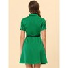 INSPIRE CHIC Women's Point Collar Short Sleeve Dresses - 4 of 4