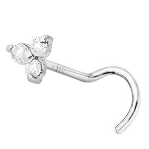 Jewelry Avalanche 22G 14K Gold 3-stone 0.03ctw Moissanite Screw Nose Stud - 1 of 4