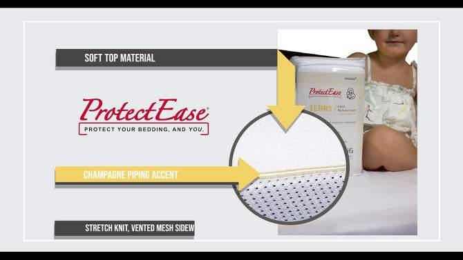 Terry Fitted Mattress Protector - ProtectEase, 2 of 10, play video