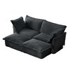 83.4" Corduroy Slipcovered Modular Sleeper Sectional Sofa Bed with French Edges & Removable Covers - 4 of 4