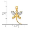 Black Bow Jewelry 14k Yellow Gold & White Rhodium Small Dragonfly Pendant, 13mm (1/2 in) - 4 of 4