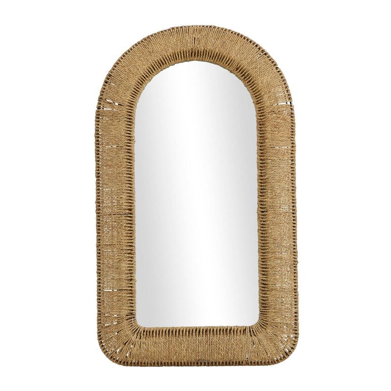 Bohemian Iron Metal Window Pane Inspired Wall Mirror with Arched Top Brown - Olivia &#38; May, 5 of 6