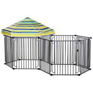 PawHut Dog Playpen with Door & Removable Cover for Small & Most Medium Sized Dogs Indoor & Outdoor Use, 47" H - 1 of 4