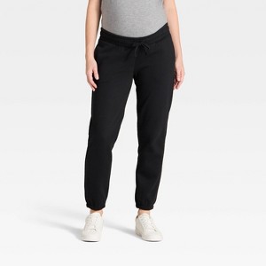Leisure Tapered Leg Maternity Joggers - Isabel Maternity by Ingrid & Isabel™ Black - 1 of 3