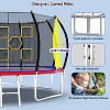 BestParts 12FT Round Trampoline with Ladder, Enclosure Net & Toss Target Game – Red Steel Frame - 2 of 4