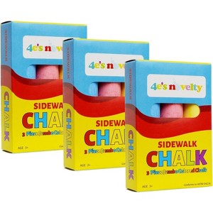 3 Packs Jumbo Chalk for Kids - 3 pcs per pack - Non-Toxic Sidewalk Chalk Bulk Pack, Ideal for Toddlers 1-3 - 1 of 4