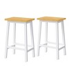 25.6" Solid Wood Bar Stools Set of 2, Kitchen Counter Stools with Footrests, Farmhouse Stools, for Dining Room, Kitchen, Counter - 3 of 4