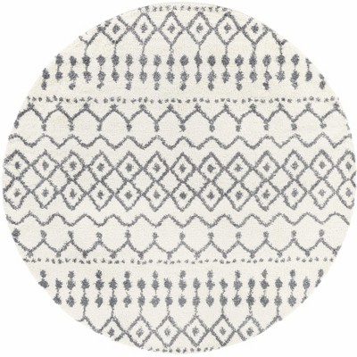 Hauteloom Navassa White/Gray Trellis Plush Rug