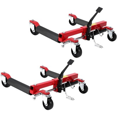 GOCAPTAIN Car Wheel Dolly Jack, Wheel Dolly with Hydraulic Tire Jack & Twin Rollers, Rollers with Foot Pedal for Tire Auto Repair Moving - Set of 2