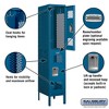 Salsbury Industries 72158BL-A 12" Double Tier Vented, 1 Wide x 5 Feet High x 18 Inches Deep, Assembled Metal Locker, Blue - image 2 of 4