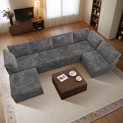 XIZZI Luxury Modular Sectional Sofa Couch, Oversized Cloud Couch for Living Room, Deep Seat Upholstered Convertible Sleeper Sofa