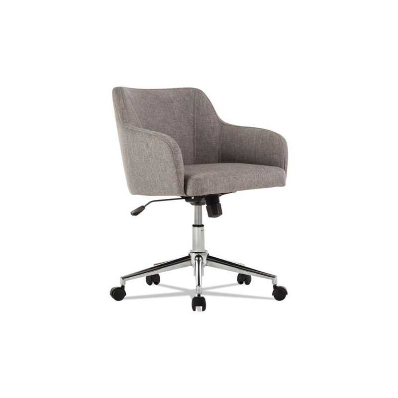Alera Alera Captain Series Mid-Back Chair, Supports Up to 275 lb, 17.5" to 20.5" Seat Height, Gray Tweed Seat/Back, Chrome Base, 1 of 5