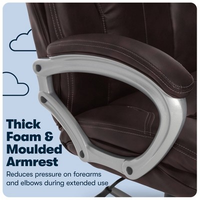 Executive High-Back Swivel Chair in Roasted Chestnut Leather
