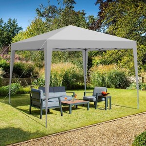 Patti 10x10ft Patio Pop Up Gazebo Canopy with 4pcs Weight Sand Bag and Carry Bag, Outdoor Furniture - Maison Boucle - 1 of 4