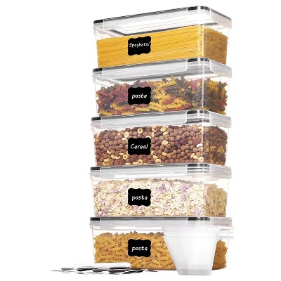 LunaLulinlk 5-Pack Plastic Storage Organizers, 3.2L/14 Cups