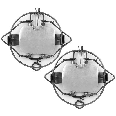 iMountek"2Pcs 7In Animal Snap Trap, Durable Iron Spring Traps for Fox, Raccoon, Rabbit, Skunk, Reusable"Silver