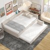Modern Beige Linen Upholstered Platform Bed With Convenient USB Ports And Twin Size Trundle, Durable And Space Saving-The Pop Home - 2 of 4