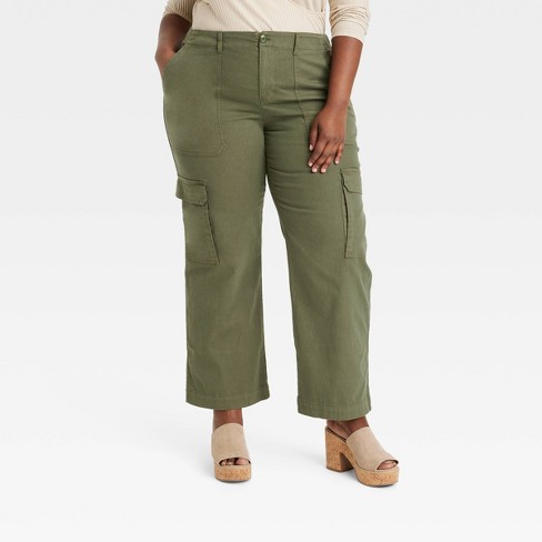 Women's High-rise Cargo Utility Pants - Wild Fable™ Dark Green M : Target