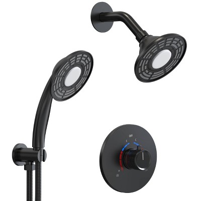 5" Shower Kit with Three Color LED Handheld Spray - EVERSTEIN