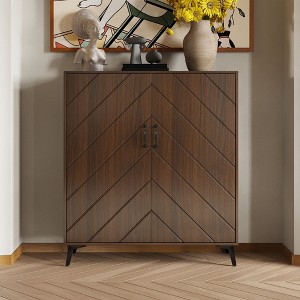 Famapy Wooden Storage Cabinet Accent Cabinet with Doors - Modern Sideboard for Living Room Display & Organization - 1 of 4