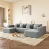 GDFStudio Alia 137.79'' 5-Seater Modern Reversible Corduroy Upholstered U-Shaped Sectional Sofa with Pillows - 3 of 4