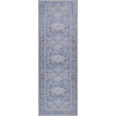 Hauteloom Ice Blue Flat Pile Washable Rug