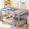 Whisen Twin over Twin Wood Floor Bunk Bed with Full Length Guardrail and Ladder - 2 of 4